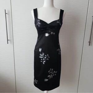 Jax Black and Silver Floral Midi Dress